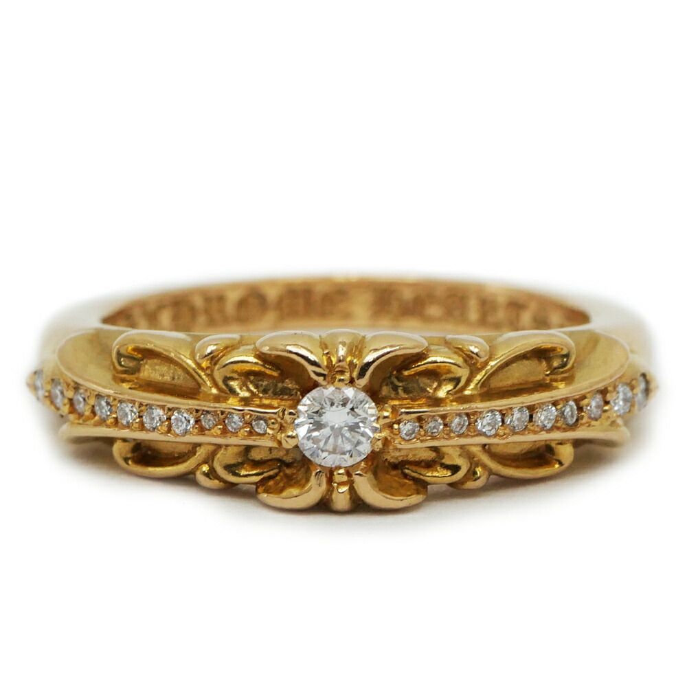 名東】クロムハーツ ベイビークラシック フローラルクロス リング 22K