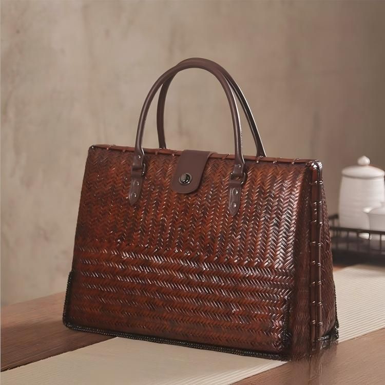 高品質 職人手作り 竹編みバッグ 竹細工 收納 竹編包 小物入れ籠 ハンドバッグ 竹製品