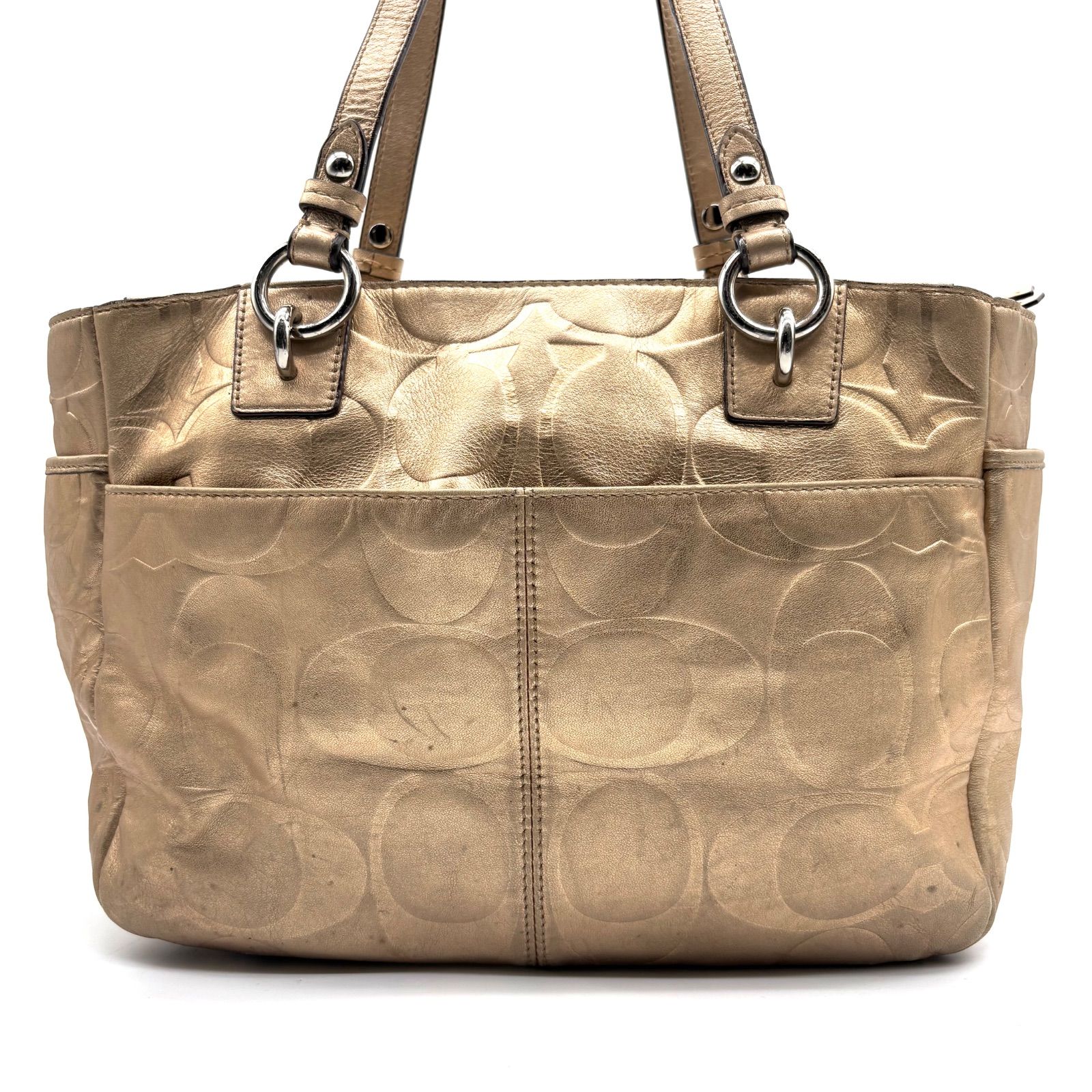 COACH Y2K Gallery Embossed Metallic Signature Tote Bag F17727 