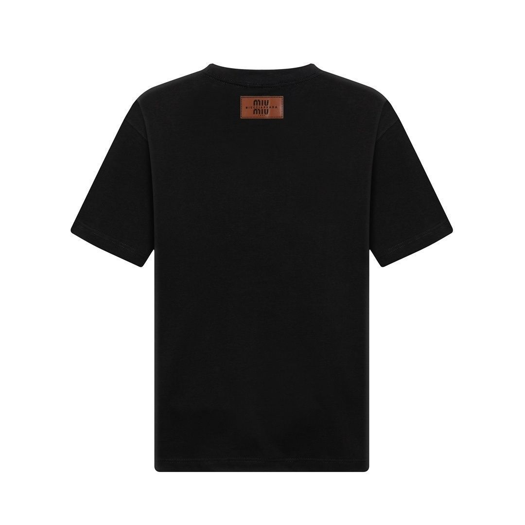 Miu Miu 黒 半袖 Tシャツ 激レア 限定品新型MIUMIU ミュウミュウ Tシャツ 半袖 夏服 トップス