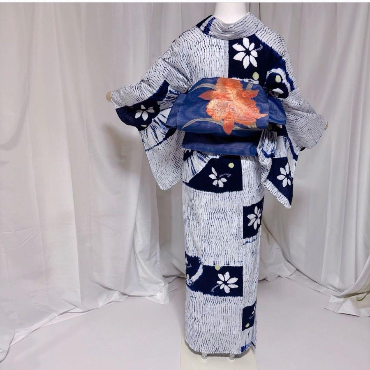 有松絞り 浴衣 フルセット 夏帯 夏帯締め 夏帯揚げ 美品 柳絞り - メルカリ