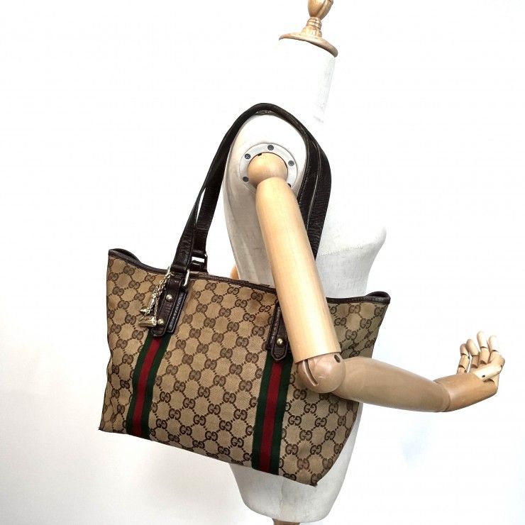 GUCCI（グッチ）GGキャンバス シェリーライン トートバッグ