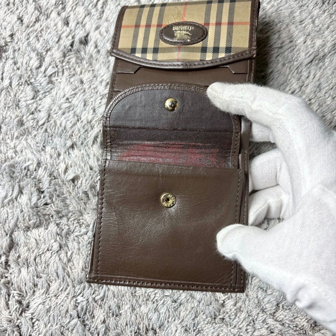 Burberrys バーバリー 三つ折り財布 ノバチェック レザー - メルカリ