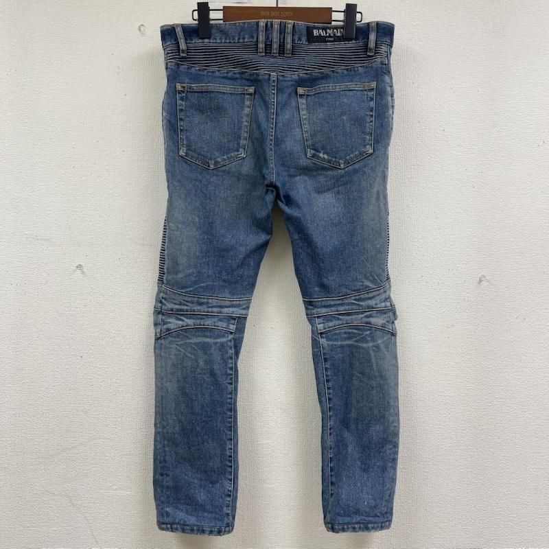 バルマン　バイカーデニム　パンツ　31 ジーンズ バルマン 日本製 立体的 ウォッシュ加工 バイカー テーパード デニム