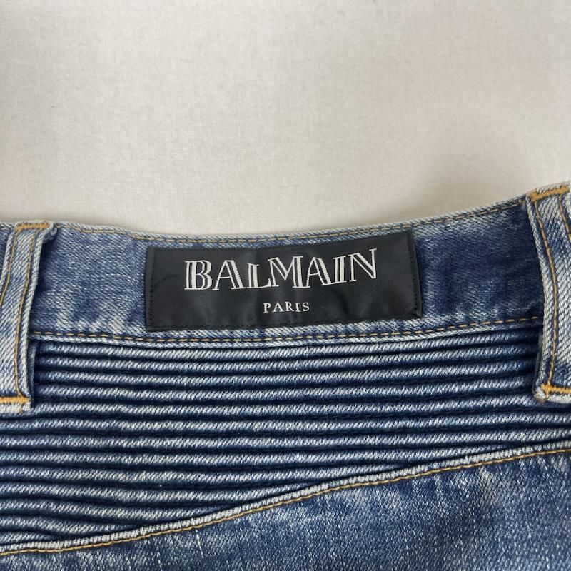 メンズ BALMAIN バルマン バイカーデニムパンツ スキニー ジーパン 31