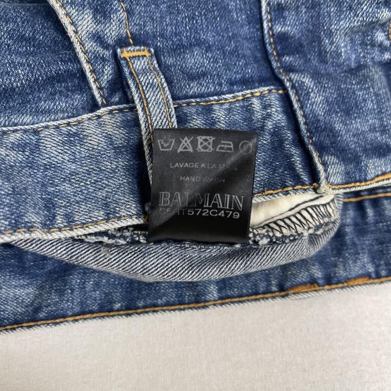 メンズ BALMAIN バルマン バイカーデニムパンツ スキニー ジーパン 31