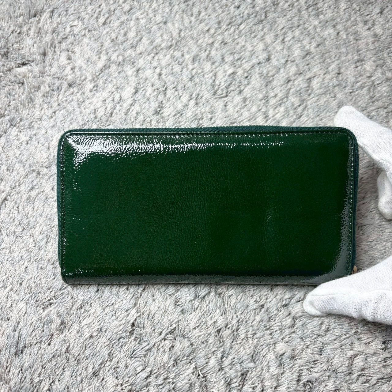 SAINT LAURENT 長財布 深緑 YVES SAINT LAURENT イヴサンローラン 長財布 ラウンドファスナー