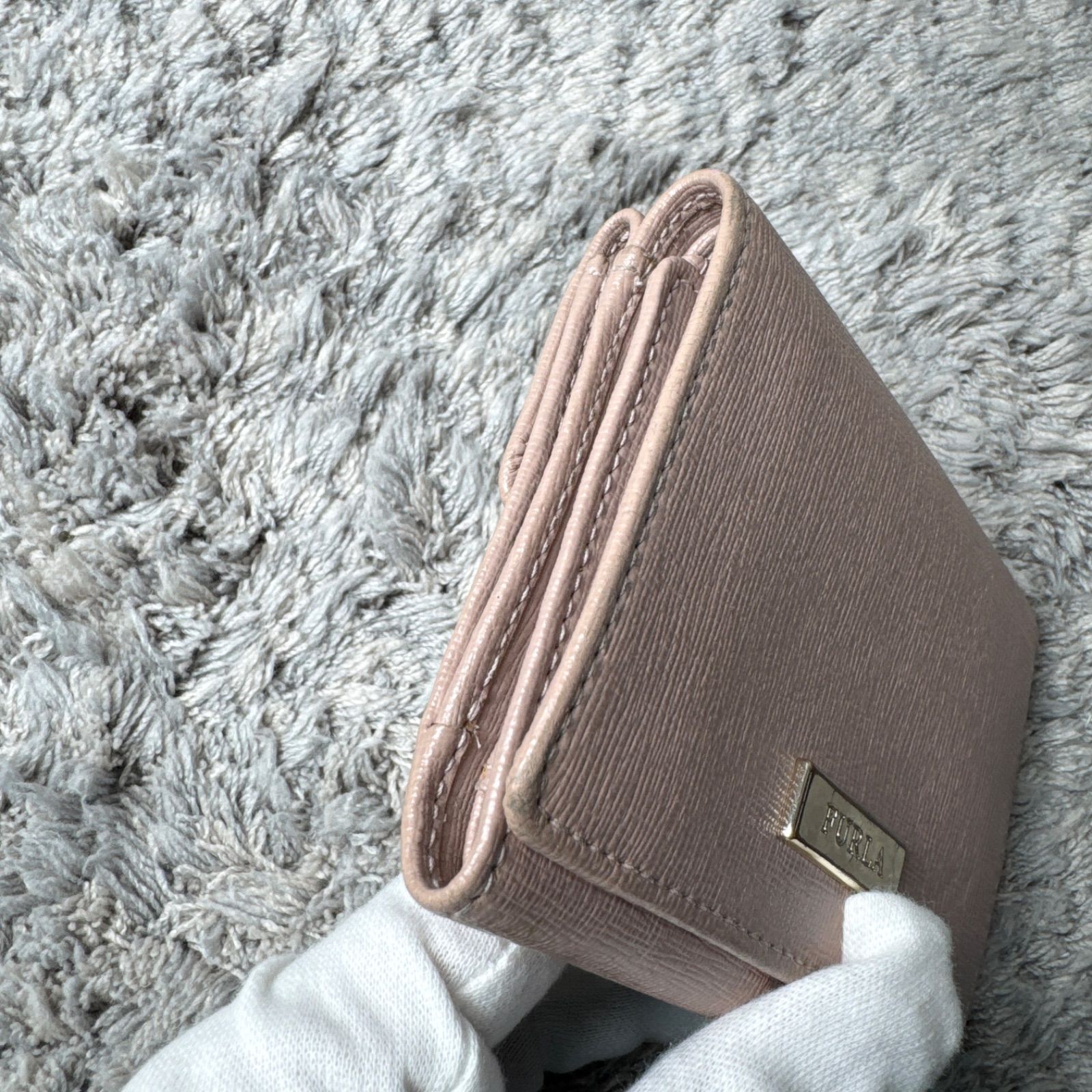 FURLA フルラ 三つ折り財布 コンパクトウォレット レザー ピンク