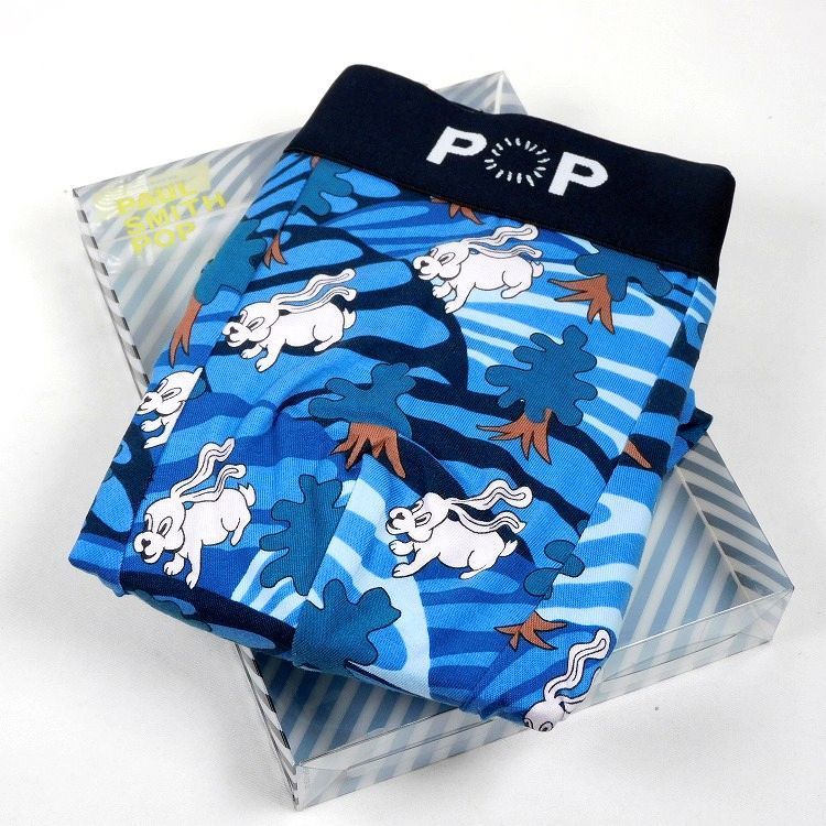 新品 ポールスミス ボクサーパンツ Lサイズ ブルー/ラビット（ウサギ