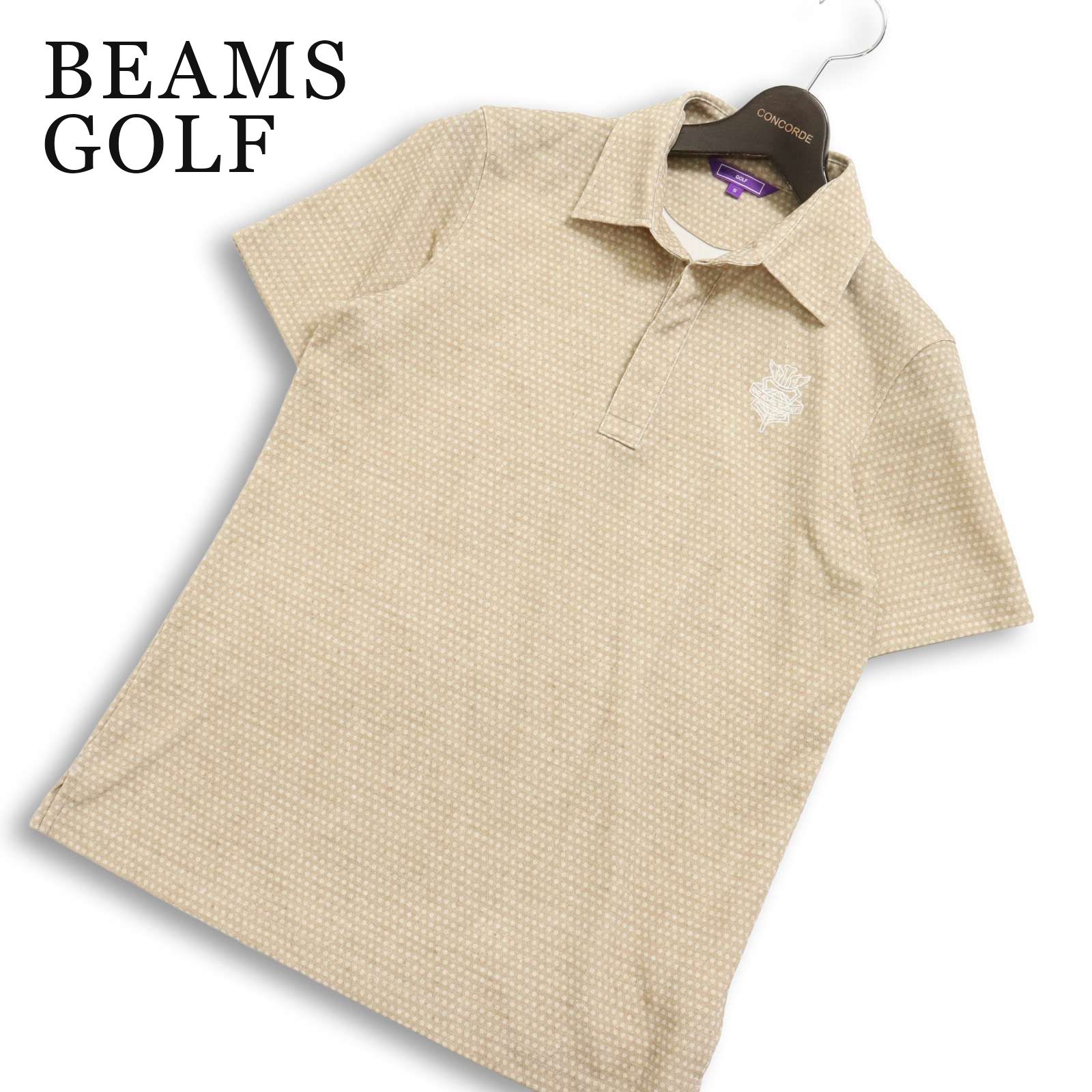 ビームスゴルフ パープルレーベル ポロシャツ 日本製 イエロー Lサイズ BEAMS GOLF ビームス ゴルフ パープルレーベル 春夏☆ 半袖 ドット総柄