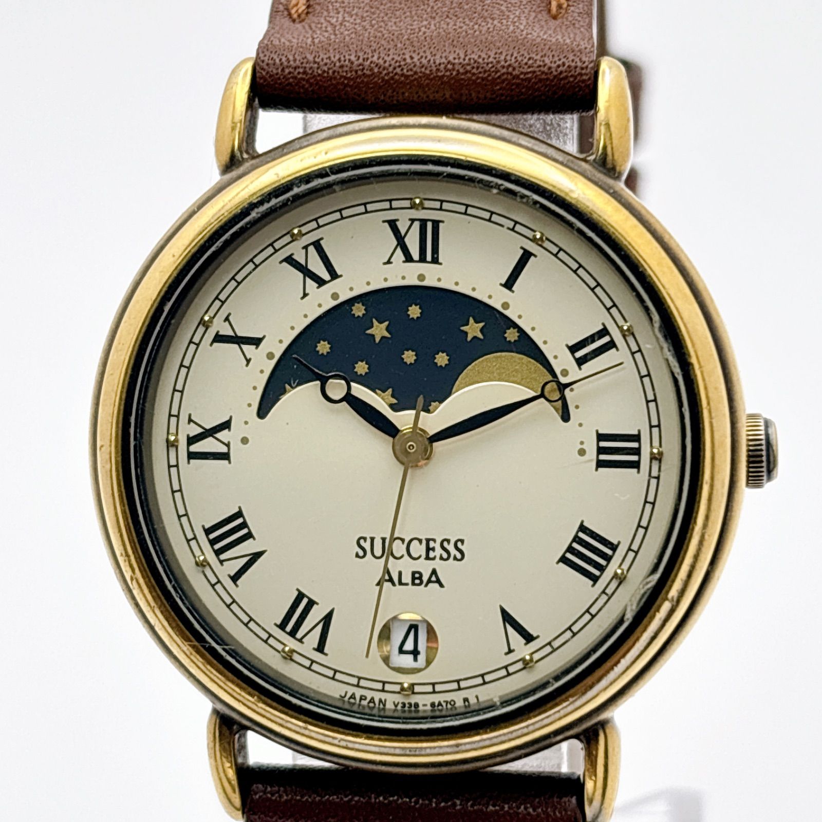 希少 SEIKO ALBA サクセス ムーンフェイズ 新品電池交換済 330 - メルカリ