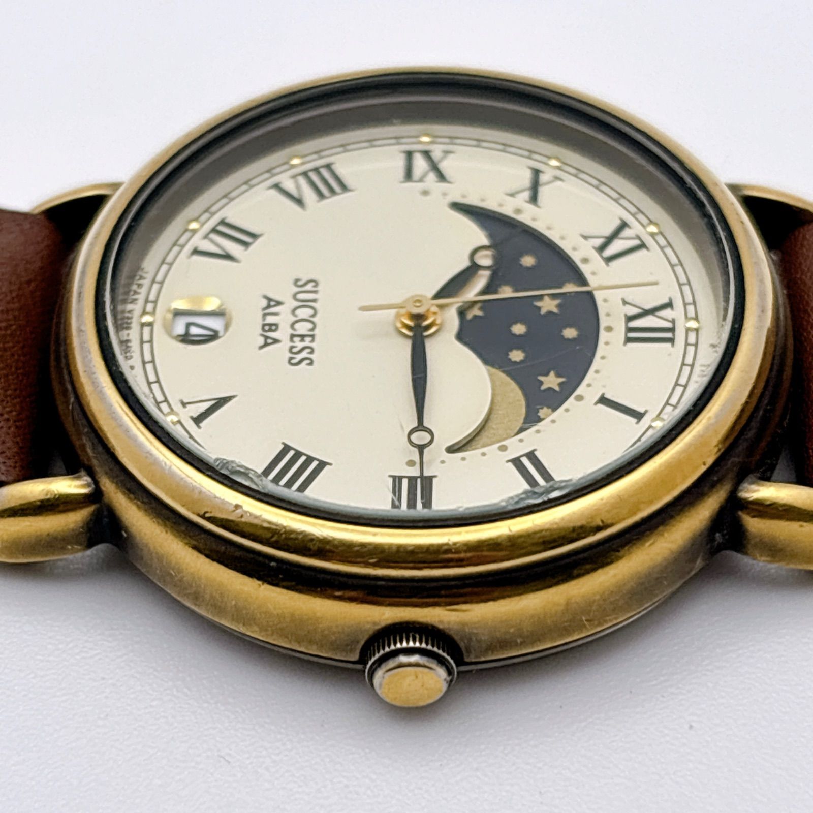 希少 SEIKO ALBA サクセス ムーンフェイズ 新品電池交換済 330 - メルカリ