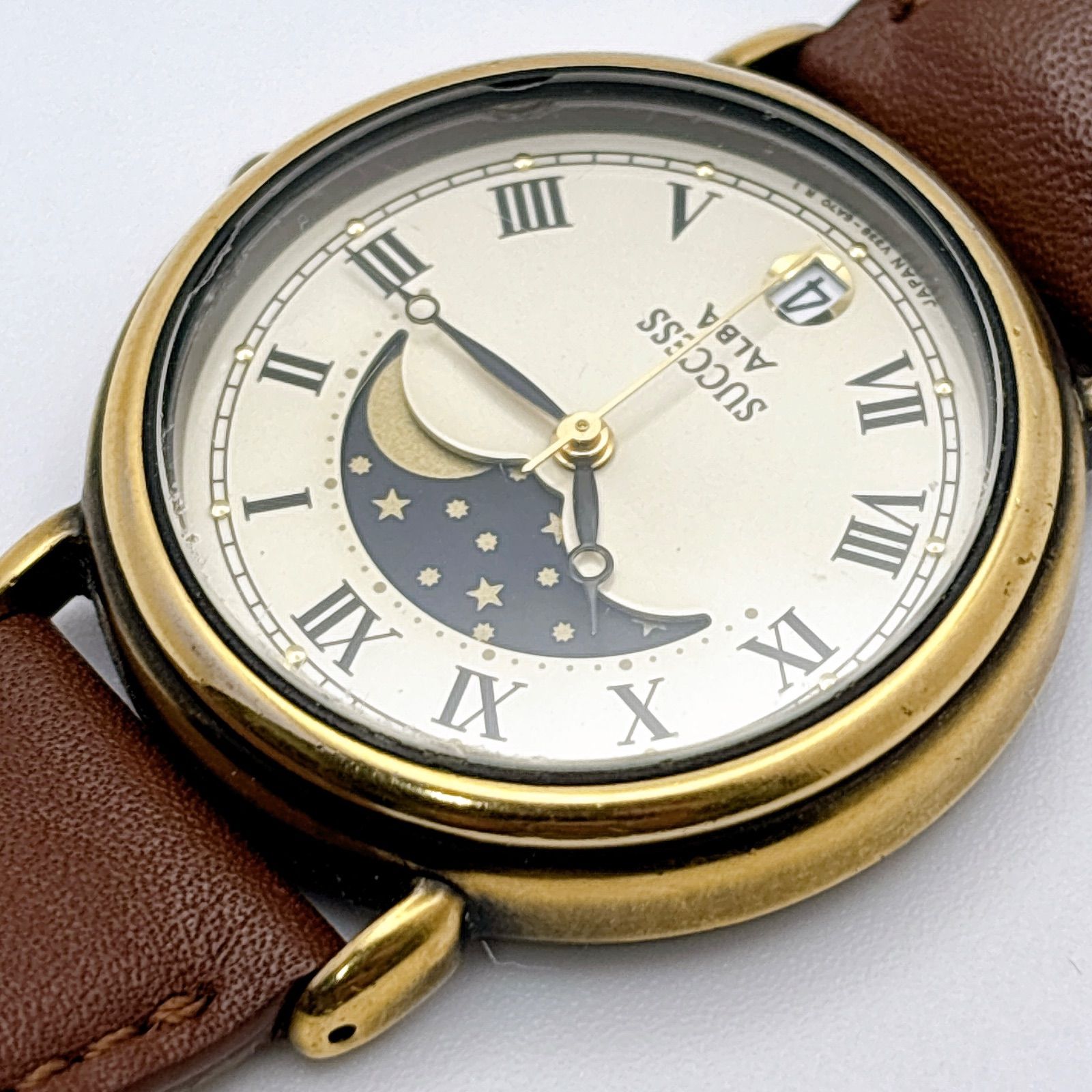 希少 SEIKO ALBA サクセス ムーンフェイズ 新品電池交換済 330 - メルカリ