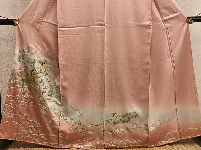 平和屋着物□訪問着 扇面菊花文 暈し染め 金彩 正絹 逸品 BAAX8205mz