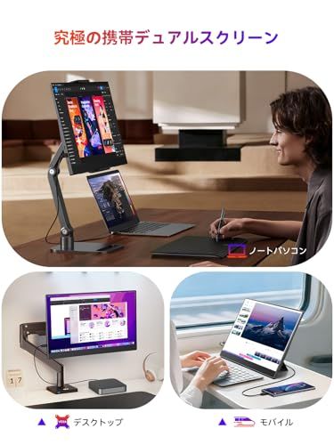 6月限定5倍ポイントセール】モバイルモニター 卓上スタンド付き 15.6