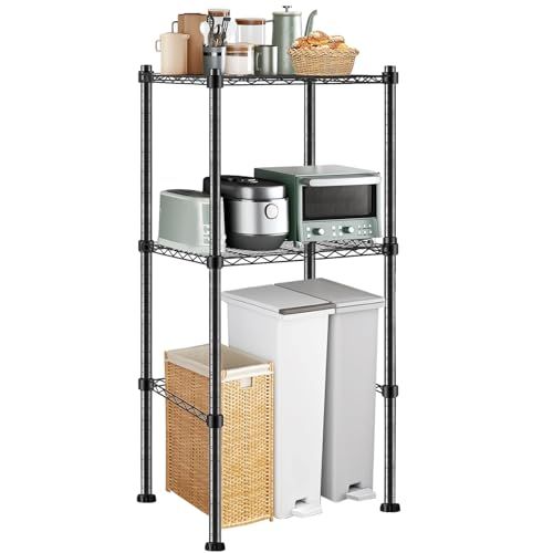 Fainyearn ゴミ箱上ラック スチール キッチン収納 幅60cm 2段可動棚 収納棚 冷蔵庫上ラック ランドリーラック 炊飯器ラック レンジ台 棚 (ブラック) 7,671円