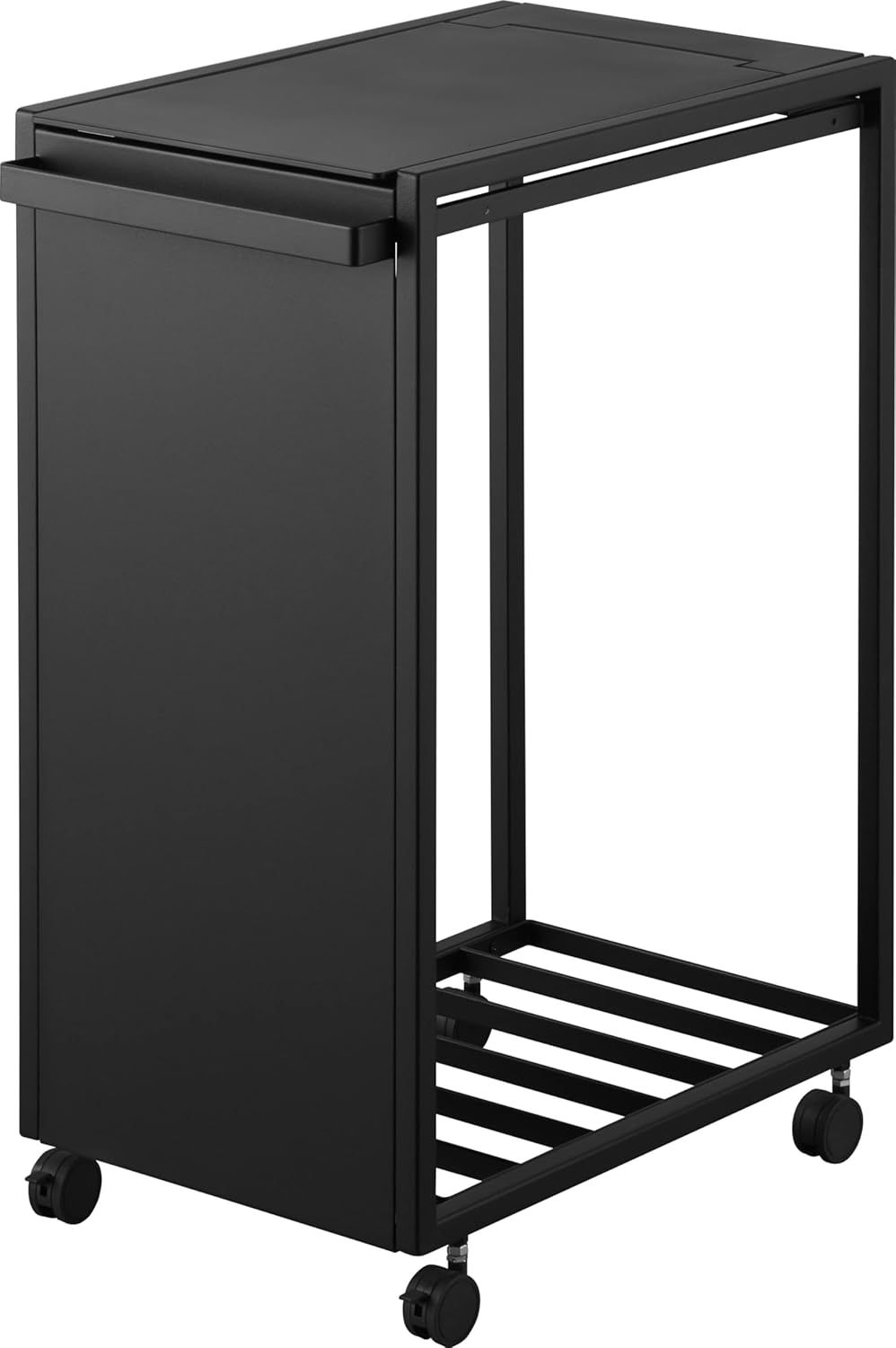 山崎実業 Yamazaki ダストワゴン 45L ブラック tower ゴミ箱 キッチン キャスター付き ハンドル付き スリム 目隠し 蓋付き ゴミ袋交換簡単 W27.8×D44×H60cm