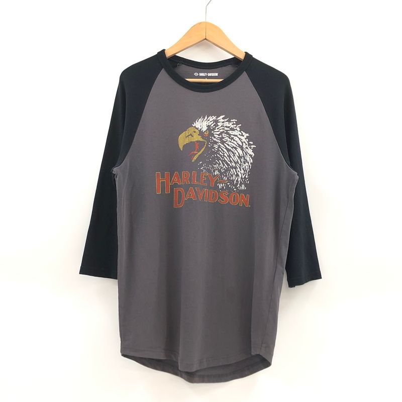 中古品】HARLEY-DAVIDSON ハーレーダビッドソン RAGLAN L/S TEE