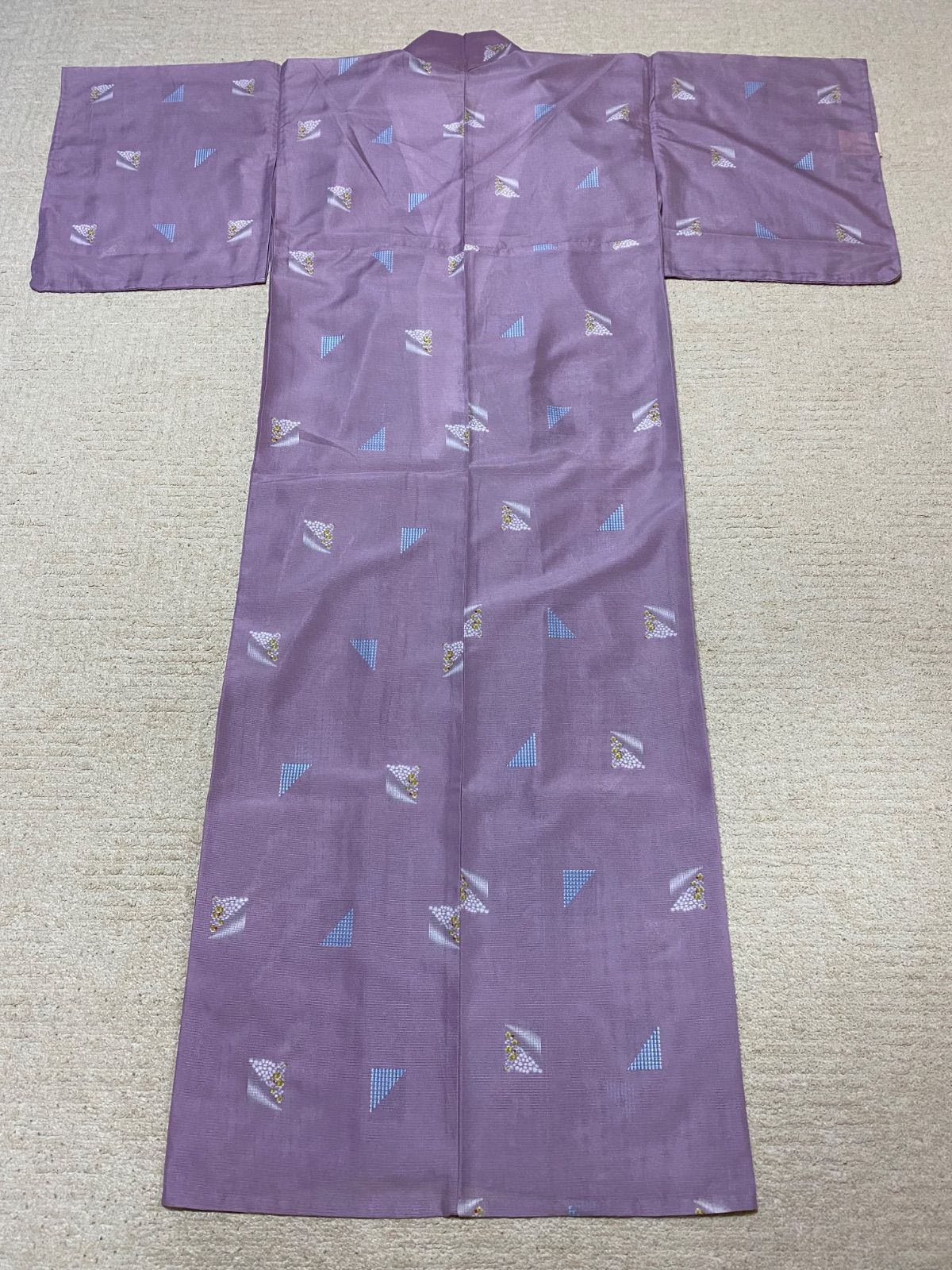 新品 未使用】洗える夏着物 L寸 絽 紫 夏物 ポリエステル 仕立て上がり