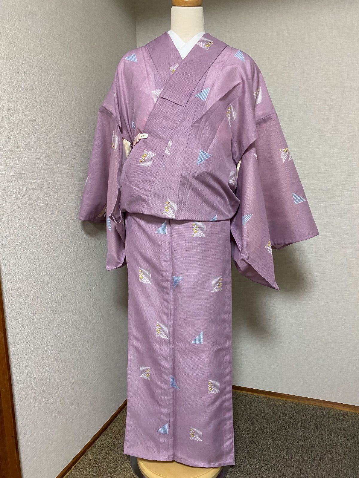 新品 未使用】洗える夏着物 L寸 絽 紫 夏物 ポリエステル 仕立て上がり