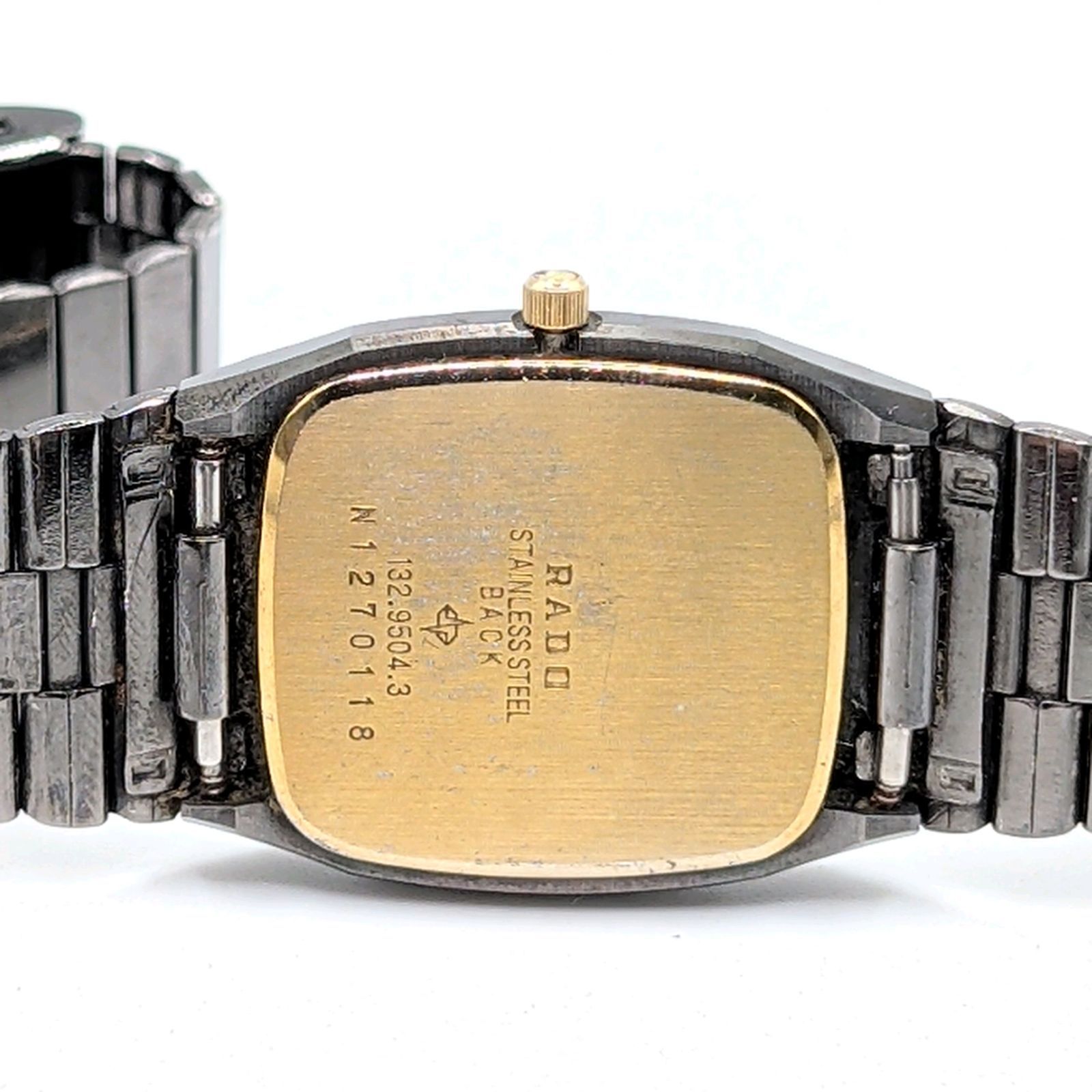 RADO Diastar 132.9504.3 Watch QZ Ladies Square Gold Black dial Y2K