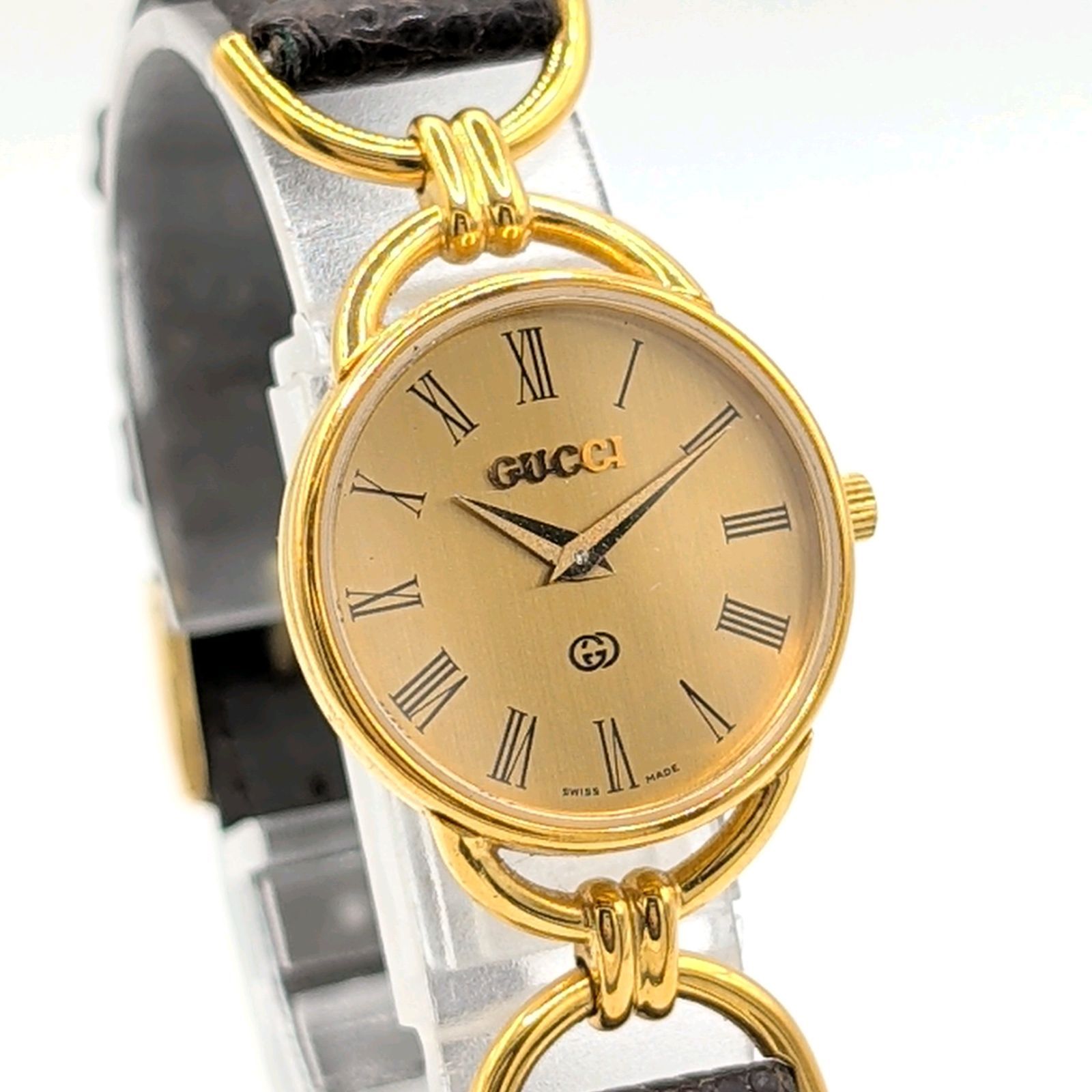 GUCCI 6000L horse bit Watch Ladies Quartz Square Gold Y2K 00
