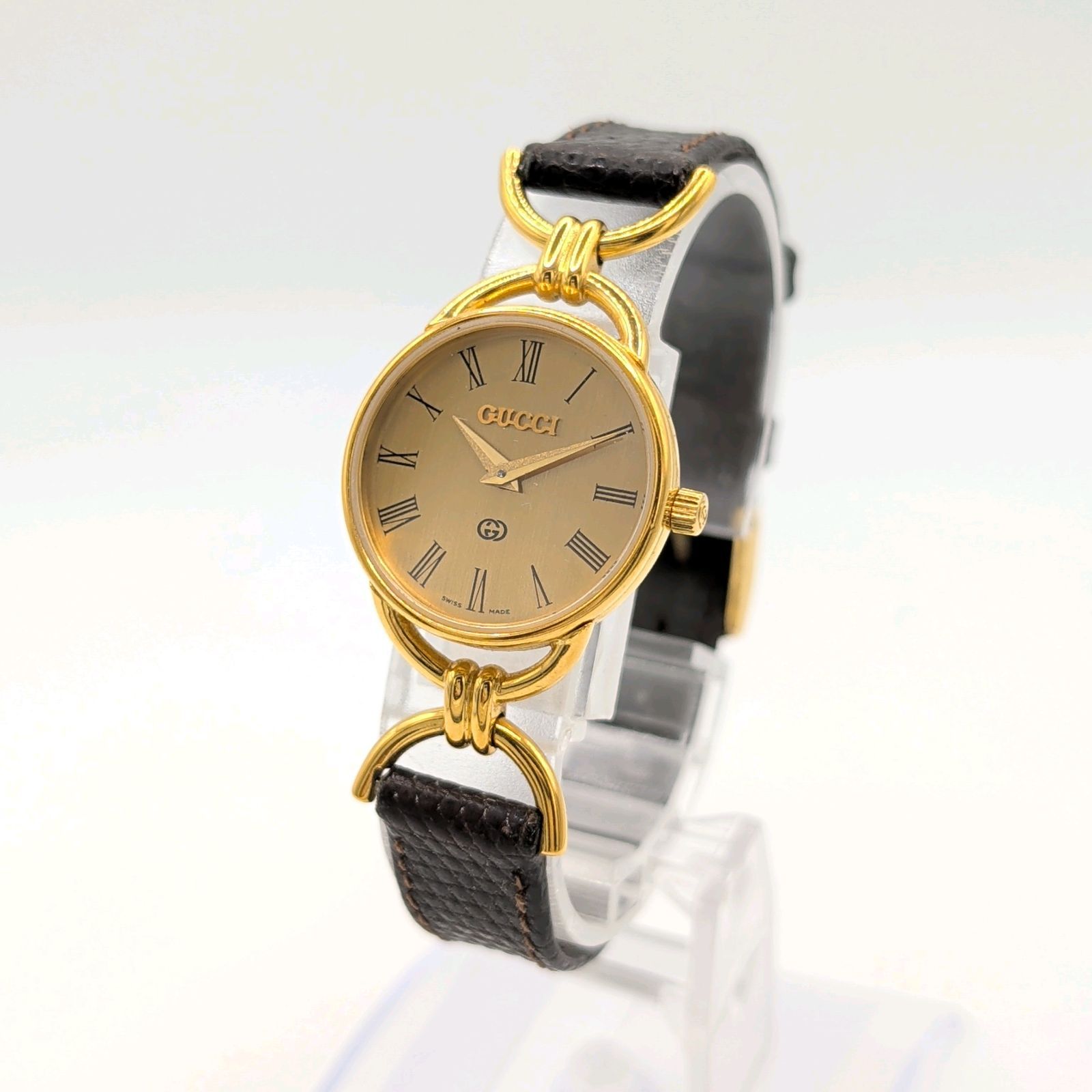 GUCCI 6000L horse bit Watch Ladies Quartz Square Gold Y2K 00