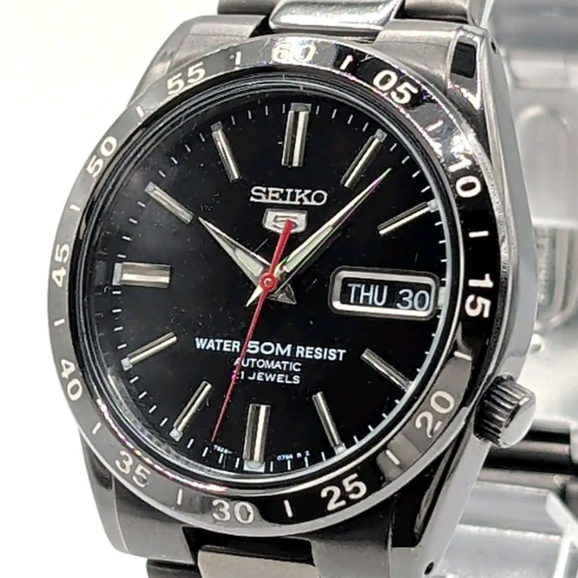 SEIKO SEIKO5 7S26-02T0 Watch Automatic Men's Silver Day-Date Y2K