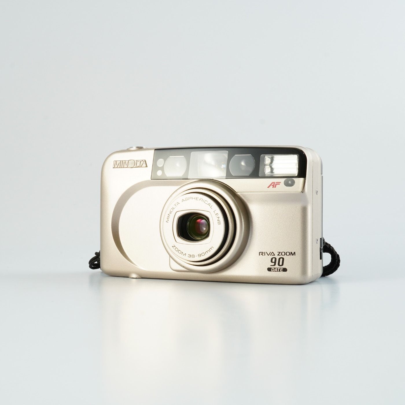昭和、大正のレトロデザインのミノルタ35mm F3.5 コンパクトフィルムカメラ MINOLTA ミノルタ Riva zoom 90 DATE 38-90mm コンパクトフィルム