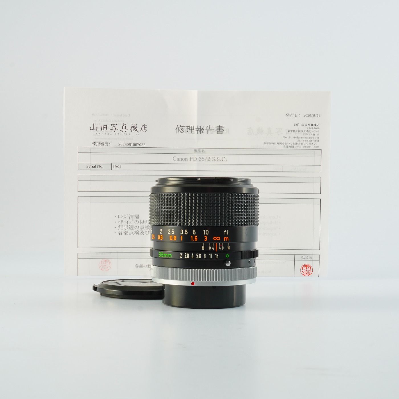 Serviced】 Canon キヤノン FD 35mm F/2 s.s.c. Concave 