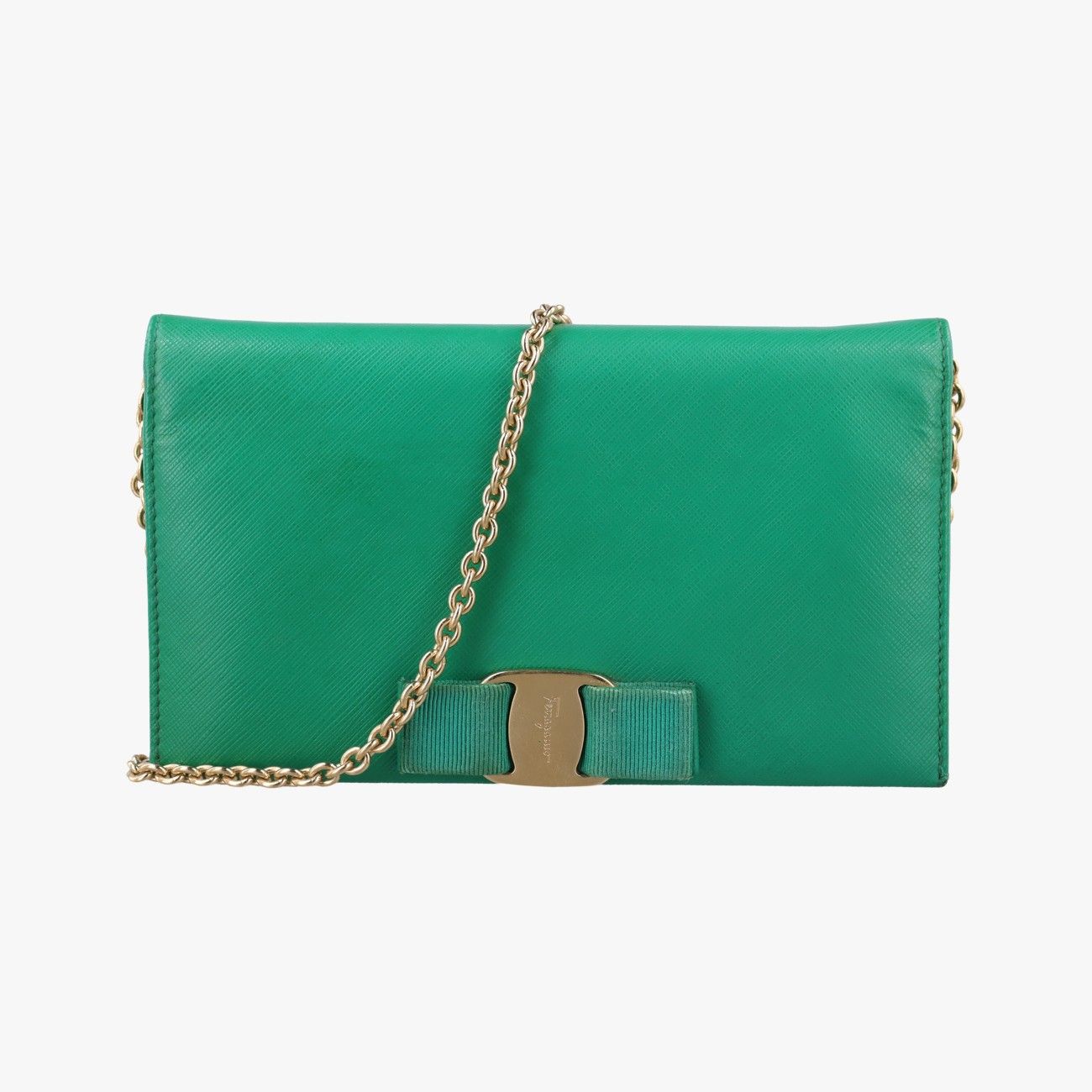 フェラガモFerragamoジニー ヴァラ グリーン レザー KM-22 B850 - メルカリ