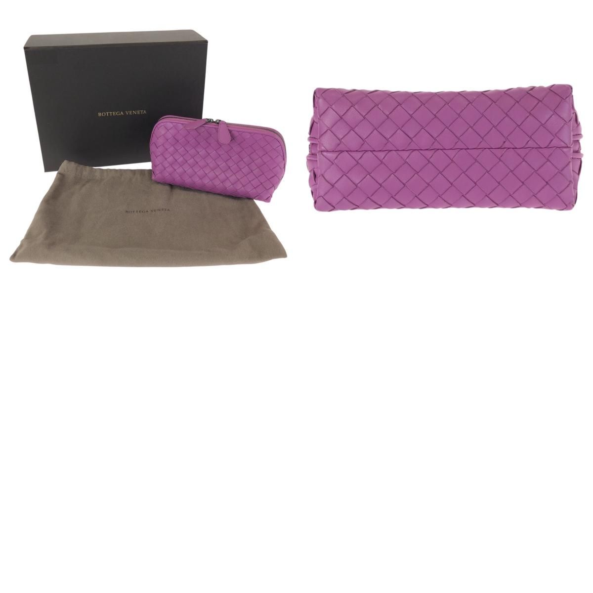 美品 BOTTEGAVENETA ボッテガヴェネタ イントレチャート パープル
