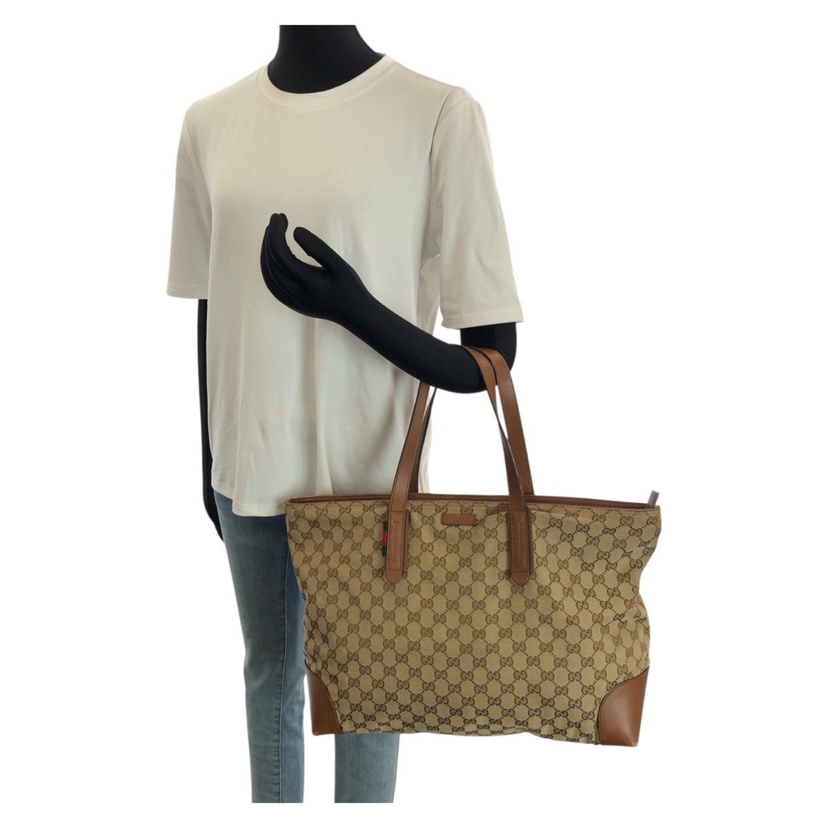 GUCCI グッチ シェリーライン ベージュ ブラウン シルバー金具 GG