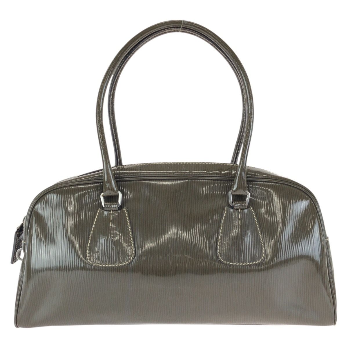 PRADA プラダ ヴィンテージ 三角ロゴプレート カーキ シルバー金具