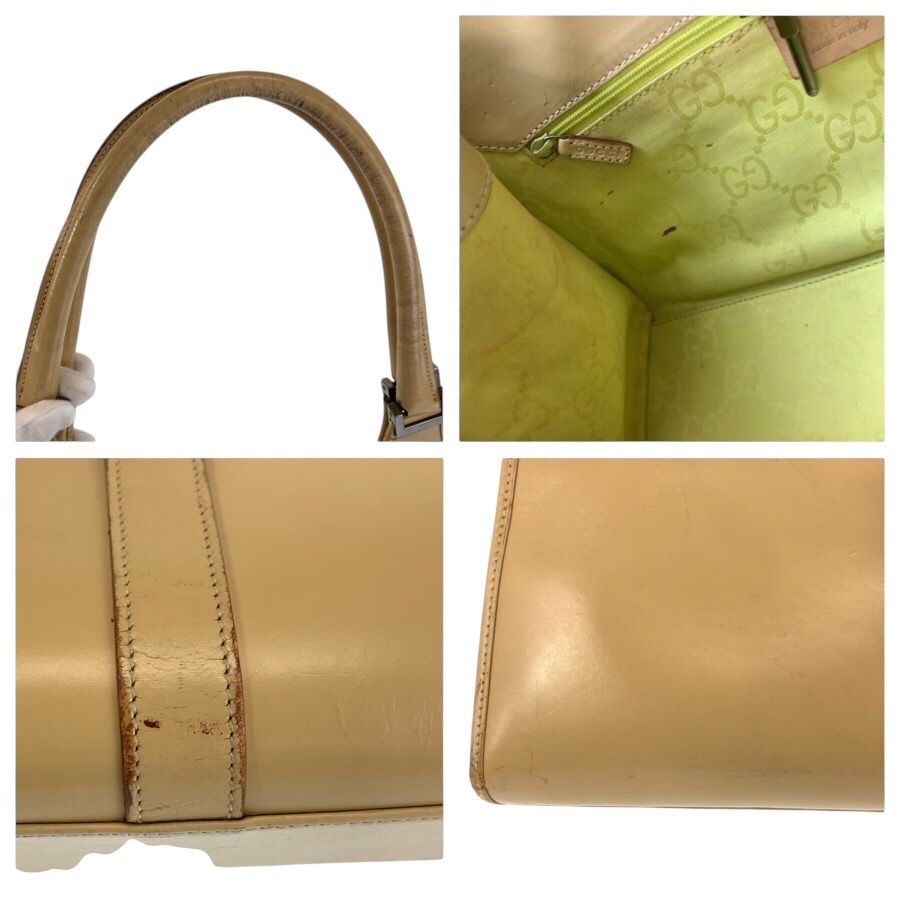 GUCCI グッチ ジャッキー ベージュ レザー 002 1067 ハンドバッグ