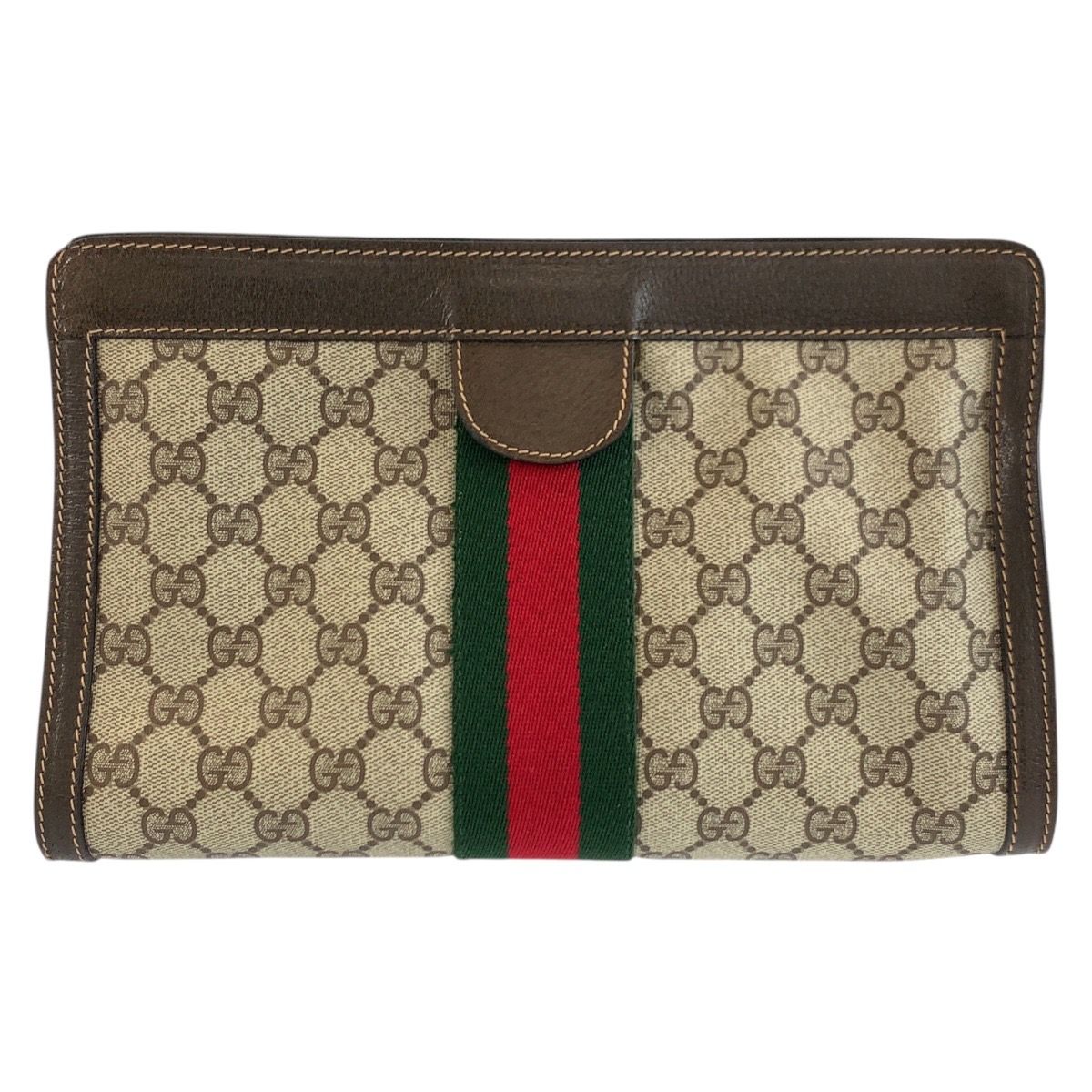 グッチ クラッチバッグ シェリーライン ベージュ GGスプリーム 大容量多機能 美品 GUCCI グッチ ヴィンテージ シェリーライン ベージュ GG