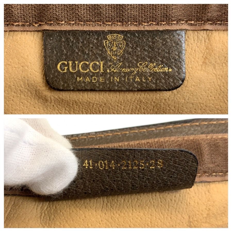 美品 GUCCI グッチ ヴィンテージ シェリーライン ベージュ GG