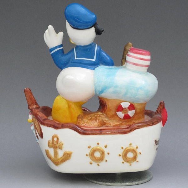 【良品 希少】ドナルド　陶器 オルゴール ディズニー ドナルド オルゴール TDLドナルドのボートハウス 東京