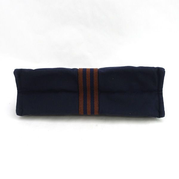 HERMES / エルメス □フルートゥ セカンドバッグ キャンバス ネイビー