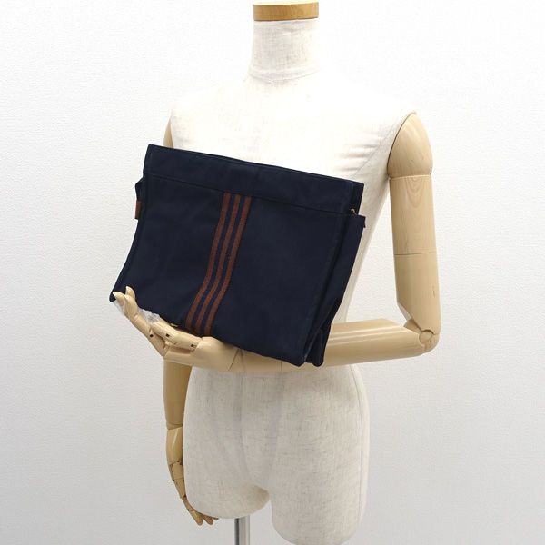 HERMES / エルメス ■フルートゥ セカンドバッグ キャンバス ネイビー 【バッグ/バック/BAG/鞄/カバン】 ブランド【中古】 [0990015253] HERMES / エルメス □フルートゥ セカンドバッグ キャンバス ネイビー