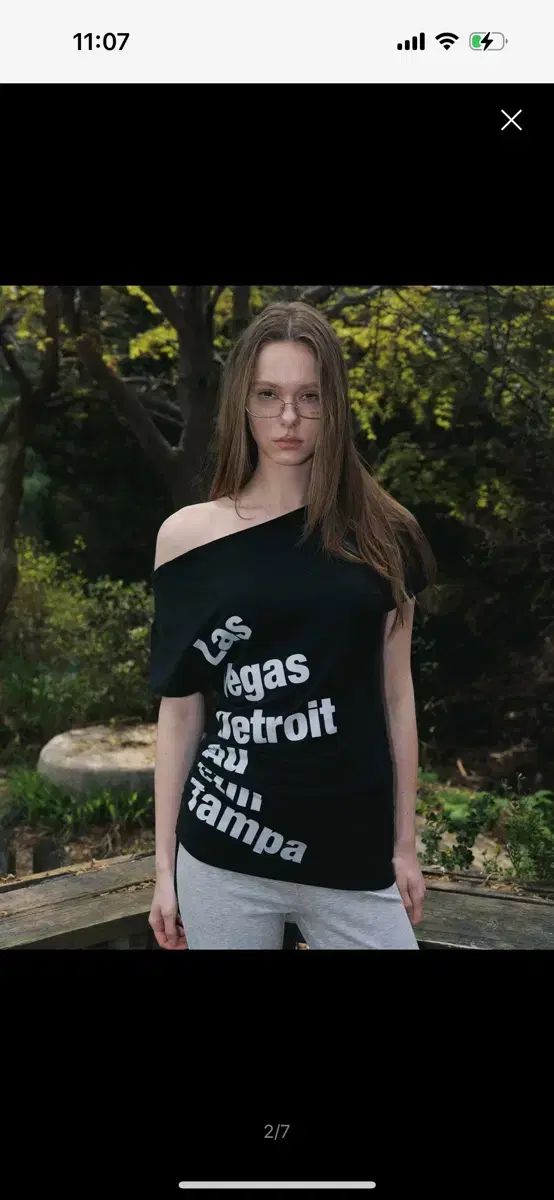 プリーズノーフォロー サラ レタリング シャーリング 片方オフショルダー Tシャツ