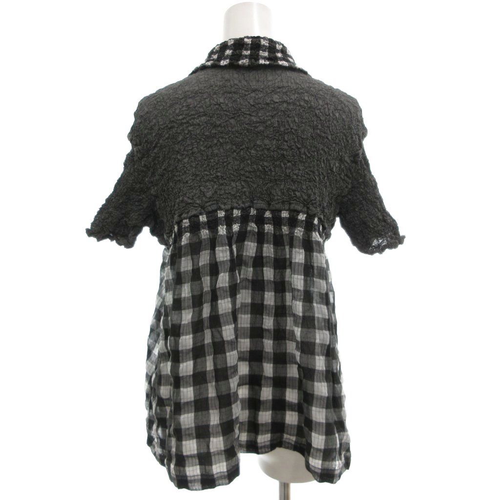 ミーイッセイミヤケ me ISSEY MIYAKE カリフラワー切替チェックシャツ