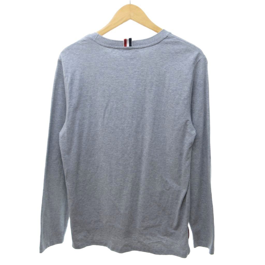 トムブラウン 長袖カットソー グレー サイズ1 カナダ製 トムブラウン THOM BROWNE Tシャツ カットソー 長袖 無地 クルーネック