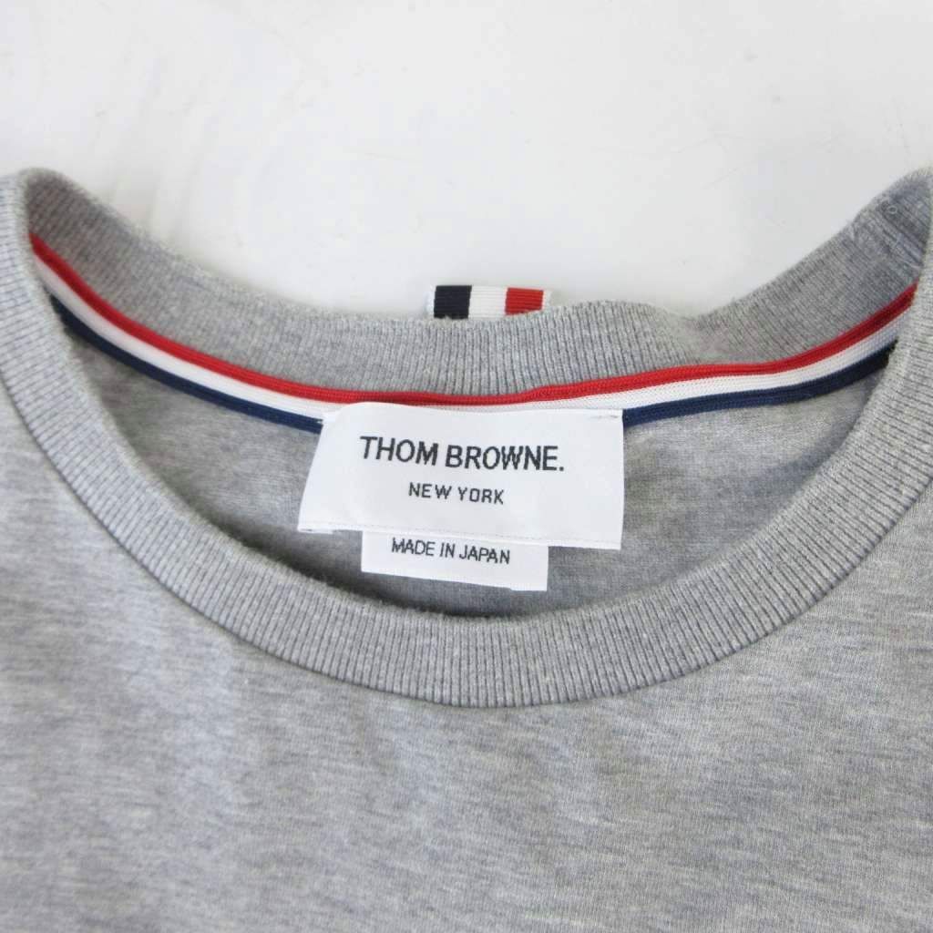 トムブラウン THOM BROWNE Tシャツ カットソー 長袖 無地 クルーネック