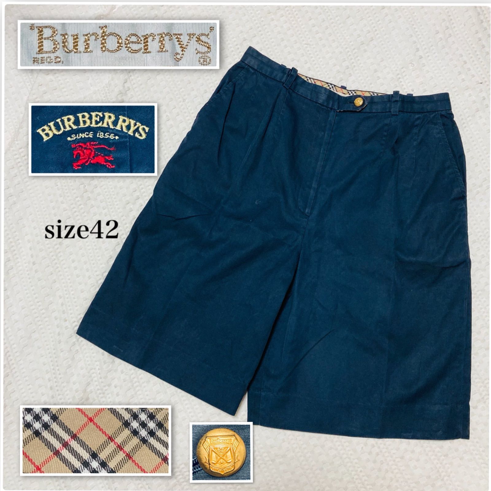 Burberrys バーバリー コットンハーフパンツ ネイビー×ノバチェック