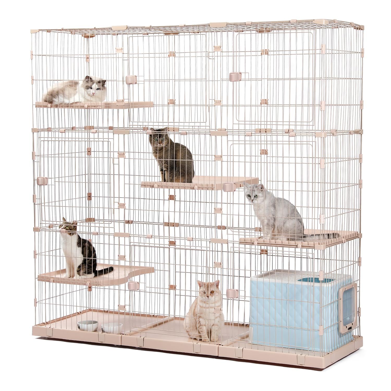 N◇PETEPELA(ぺテぺラ) 猫 ケージ 大型 3段 広い 2段 多頭飼い