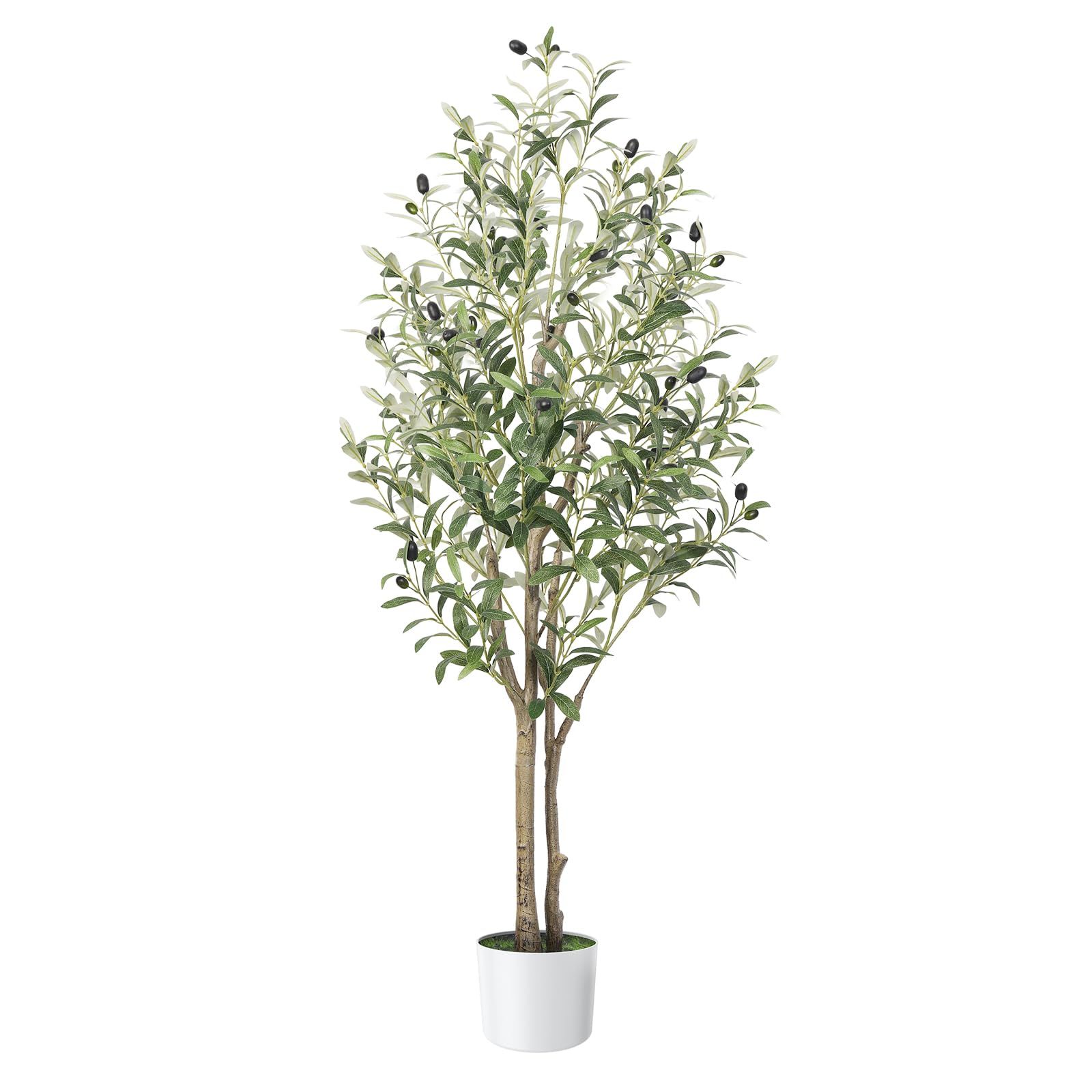 Alupssuc 観葉植物 【高さ120cm】フェイクグリーン 大型光触媒 空気清浄 インテリア 家の中に置く人工観葉植物 二つの幹 おしゃれ 世話がない 水やり不要のホーム 玄関 キッチン オフィス オリーブ フェイクグリーン 飾り プレゼ d1636e96