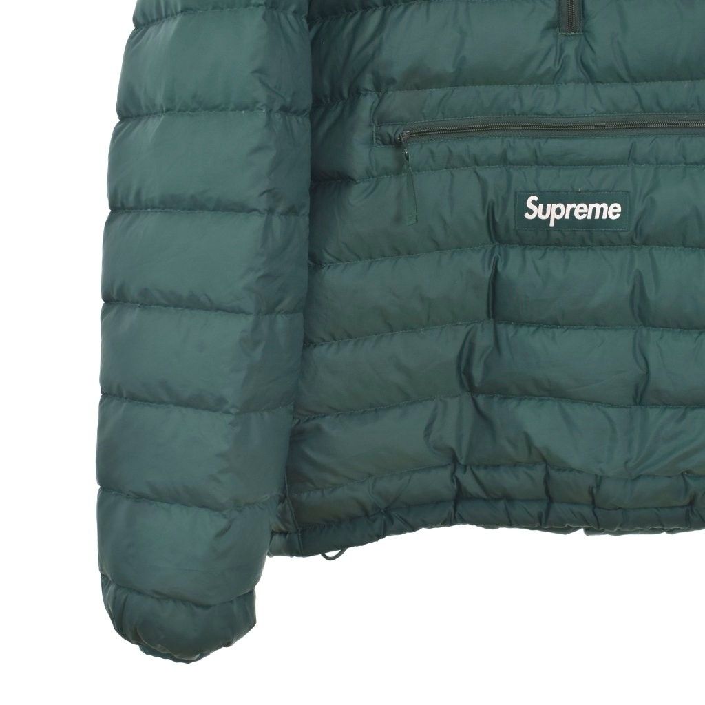 Supreme ダウンジャケット ハーフジップ グリーン S シュプリーム SUPREME 25FW Micro Down Half Zip Hooded ダウン