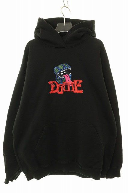 【XL】Dime ダイム 刺繍 MIMIC ミミック パーカー 美品 ダイム DIME MIMIC HOODIE BLACK XL ミミック プルオーバー フーディ