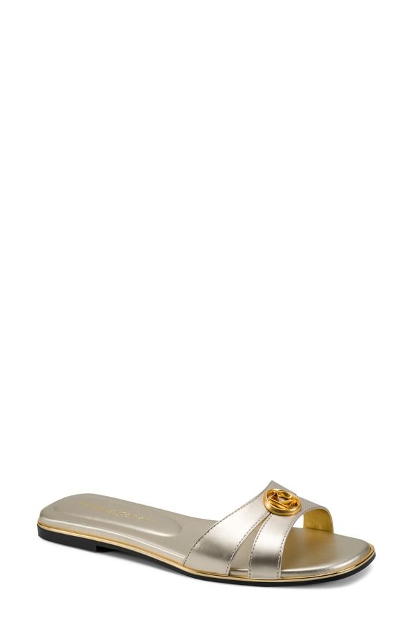 ダナ キャラン ニューヨーク レディース シューズ サンダル DKNY Halo Slide Sandal White Gold ホワイト